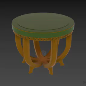 Boutique Table With Carved Edge Style 3d model