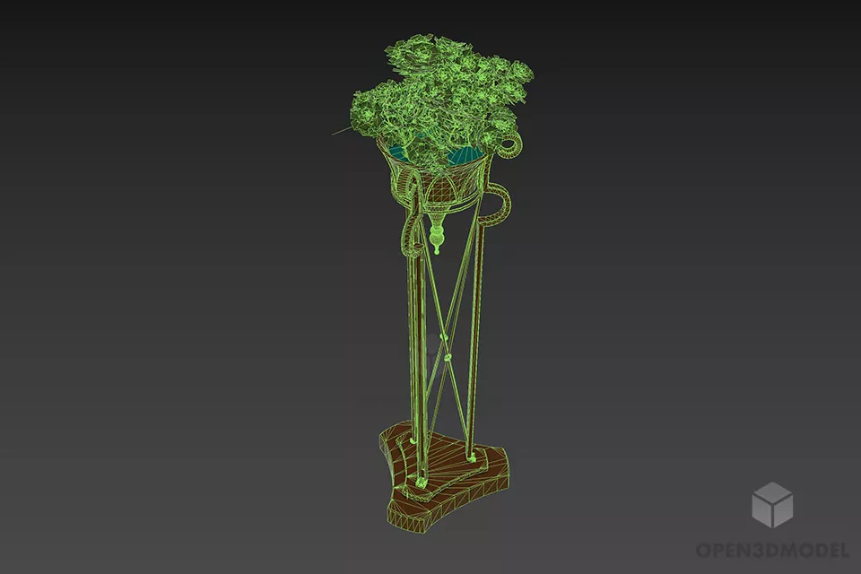 Flower Pot Rack Stand 3d model 2