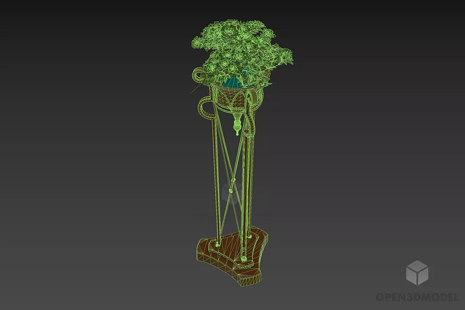 Flower Pot Rack Stand 3d model 3