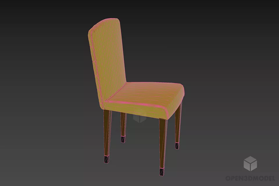 Restaurant Chair Fendi, Tufted Back Chair 3d model 3