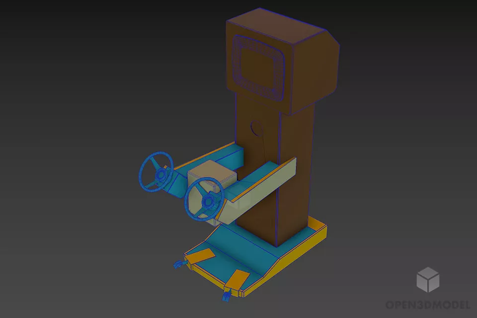 Racing Game Machine With Lcd 3d model 2