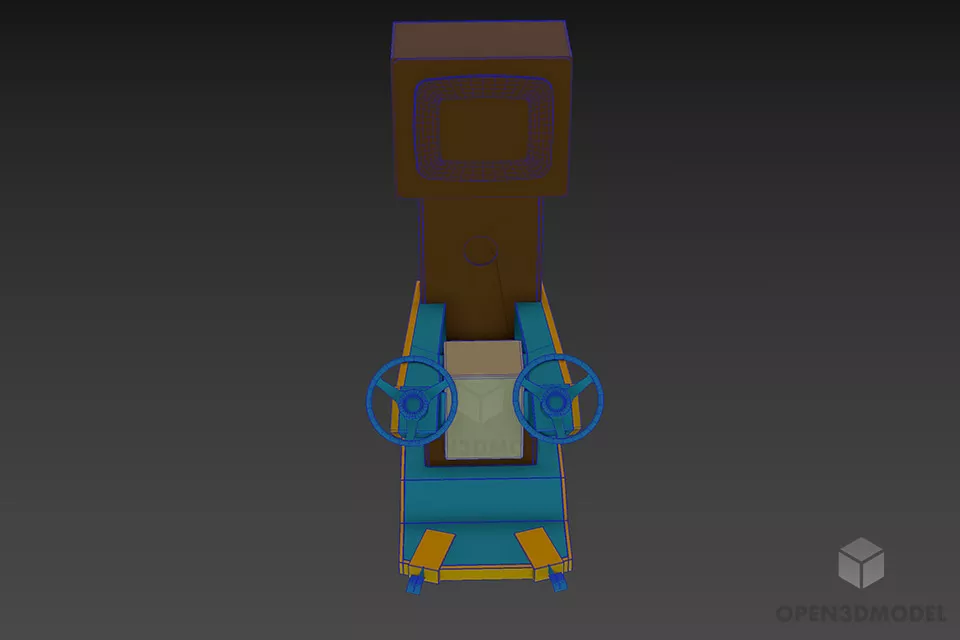 Racing Game Machine With Lcd 3d model 3