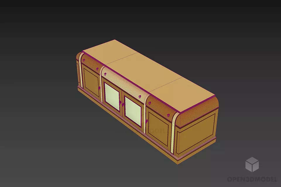 Boutique Locker Carved Edge 3d model 3