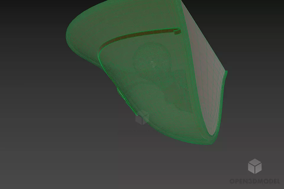 Glass Sconce Lamp Half Cone Shade 3d model 2