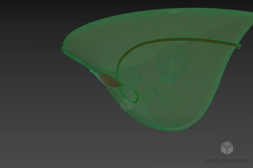 Glass Sconce Lamp Half Cone Shade 3d model 3