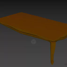 Antique Coffee Table With Curved Legs 3d model