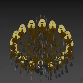 Glass Ceiling Lamp Eichholtz Chandelier 3d model