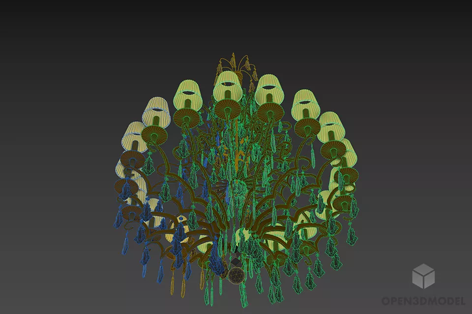 Glass Ceiling Lamp Eichholtz Chandelier 3d model 3
