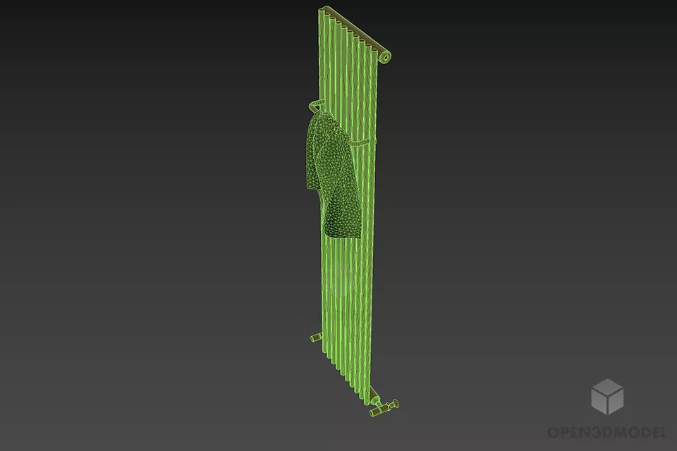Radiator Cover With Towel Hanger Rail 3d model 2