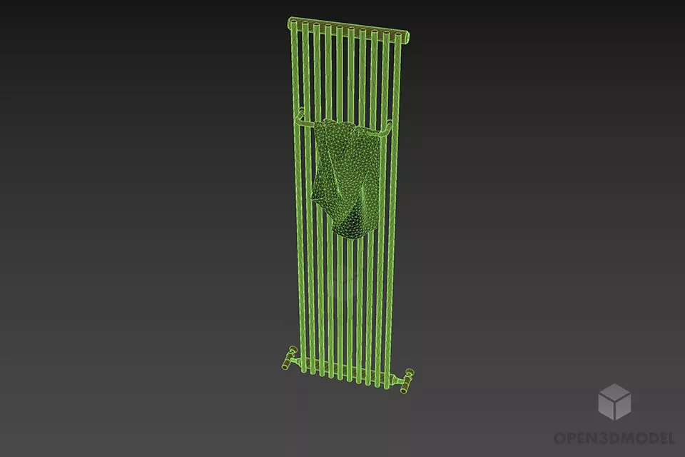 Radiator Cover With Towel Hanger Rail 3d model 3