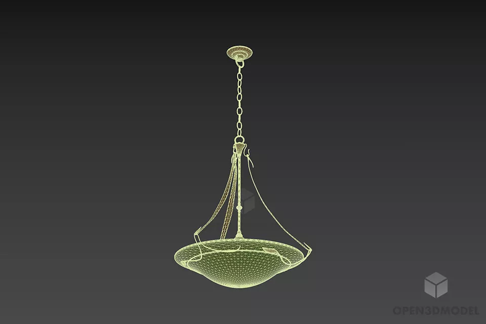 Hanging Pendant Lamp Boutique With Chain 3d model 3