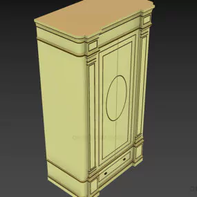 Boutique Wardrobe With Carved Frame Style 3d model