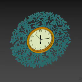 Circle Clock Carved Frame 3d model