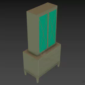 Side Locker With Upper Cabinet 3d model