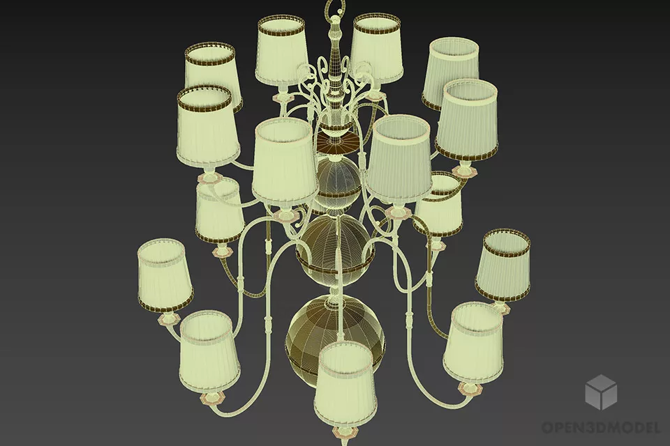 Antique Ceiling Lamp Eichholtz 3d model 2