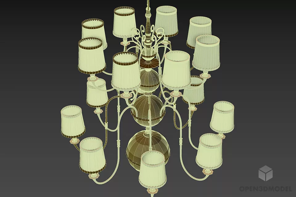 Antique Ceiling Lamp Eichholtz 3d model 3