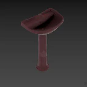 Antique Sink Ceramic With Full Leg 3d model