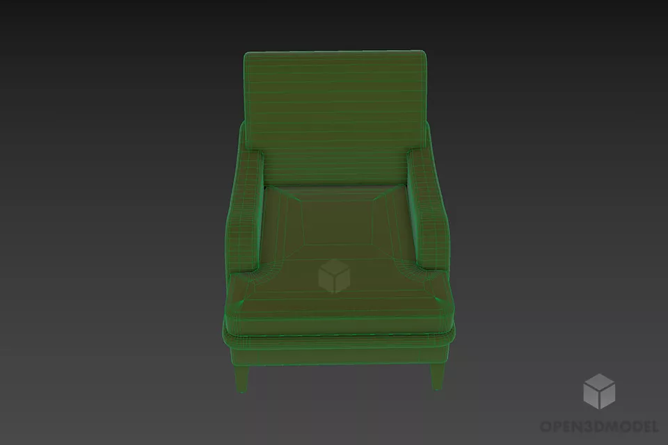 Upholstery Armchair Minster 3d model 3