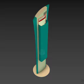Vertical Rack Curved Shape 3d model