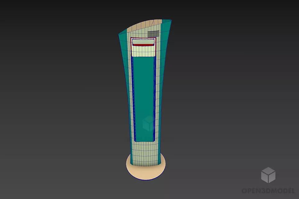 Vertical Rack Curved Shape 3d model 3