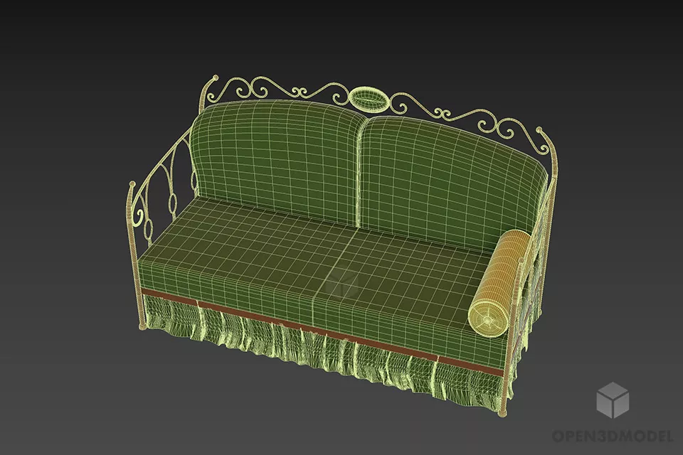 Iron Frame Sofa Caterina 3d model 3