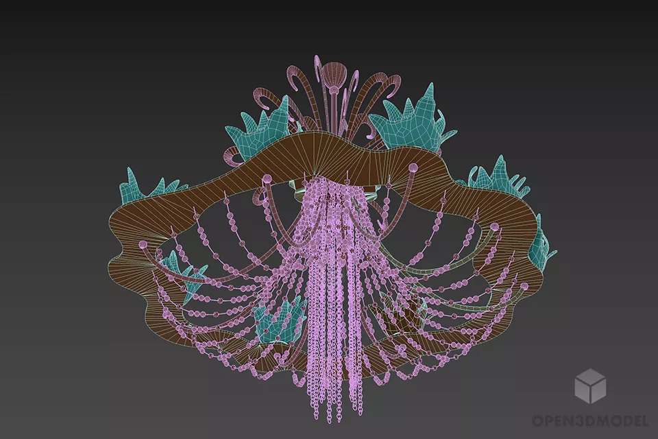 Glass Chandelier Exotic 3d model 3