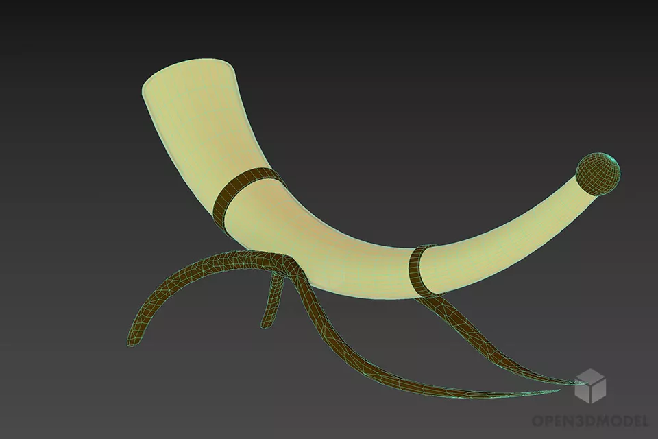 Horn On Stand Decorative Tableware 3d model 2