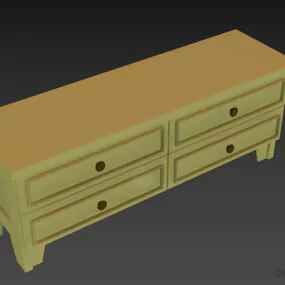 Boutique Locker Four Drawers With Brass Handle 3d model