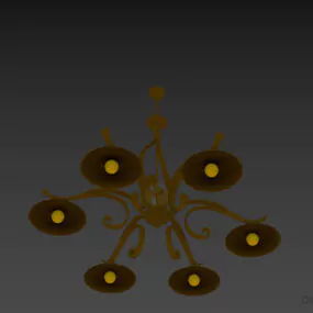 Silver Pendant Lamp Hanger Style 3d model