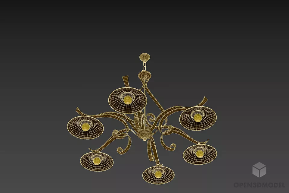 Silver Pendant Lamp Hanger Style 3d model 3