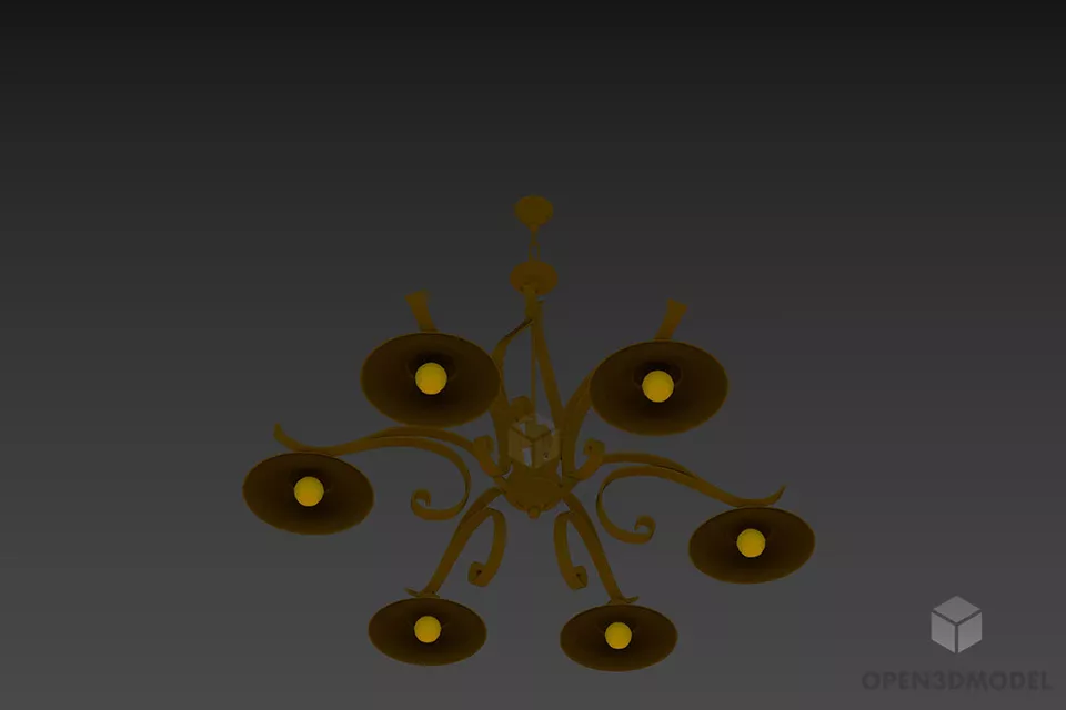Glass Diamonds Ceiling Lamp 3d model