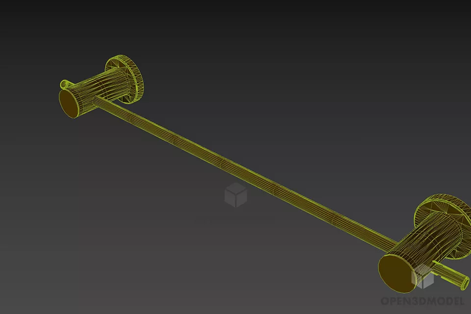 Inox Bar Holder 3d model 2