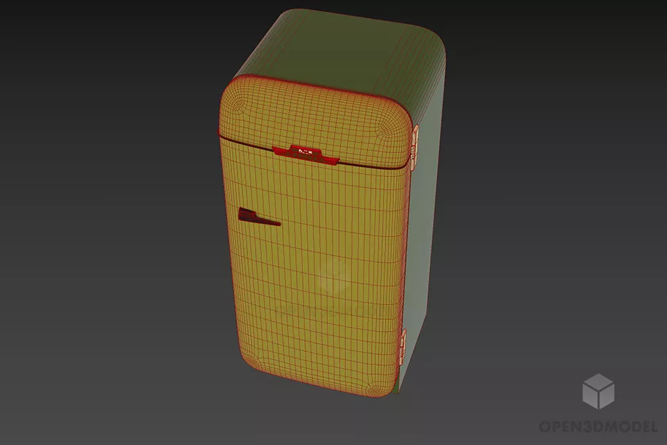 Single Door Refrigerator Smooth Edge 3d model 3