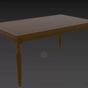 Glass Table With Antique Legs 3d model