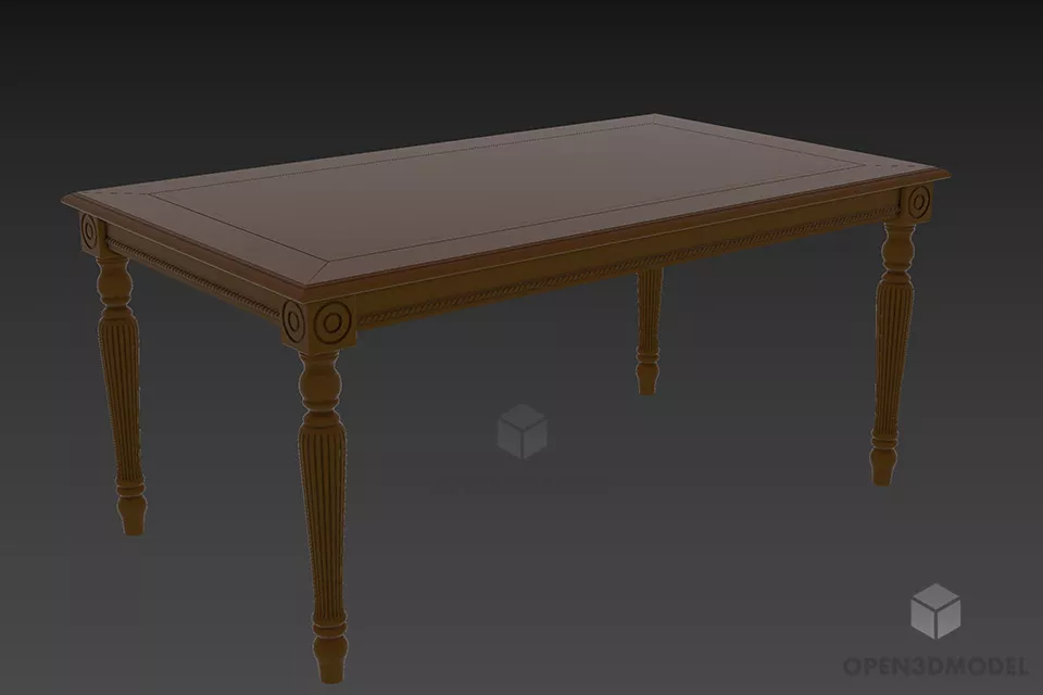 Antique Console Colombo Curved Leg 3d model