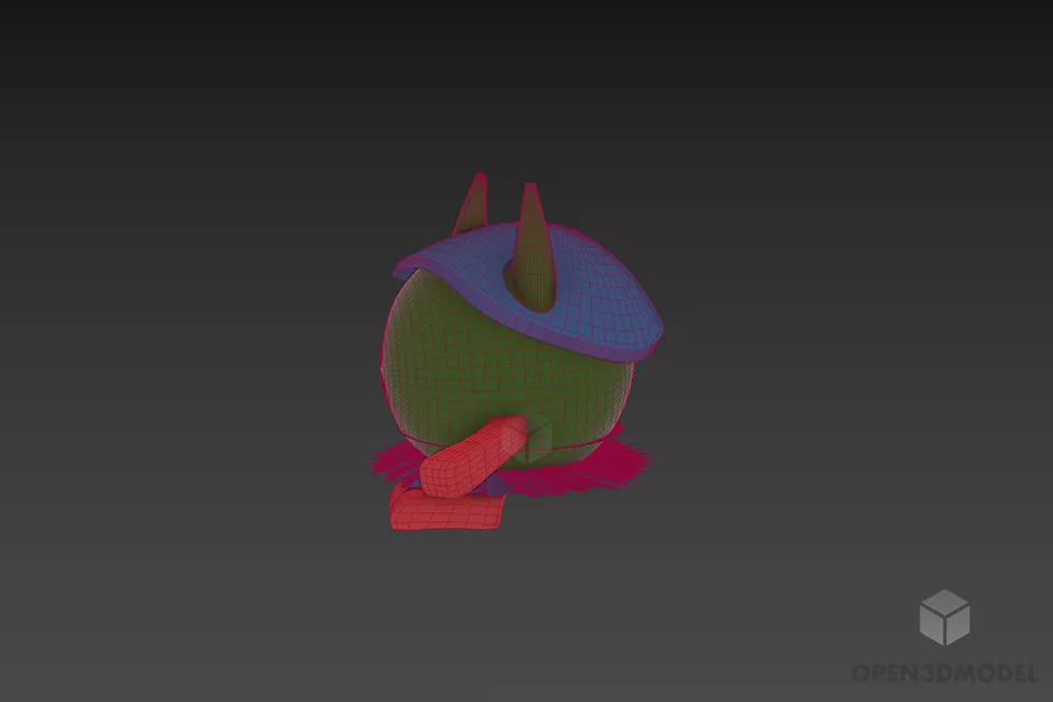 Horn Toy Character 3d model 2