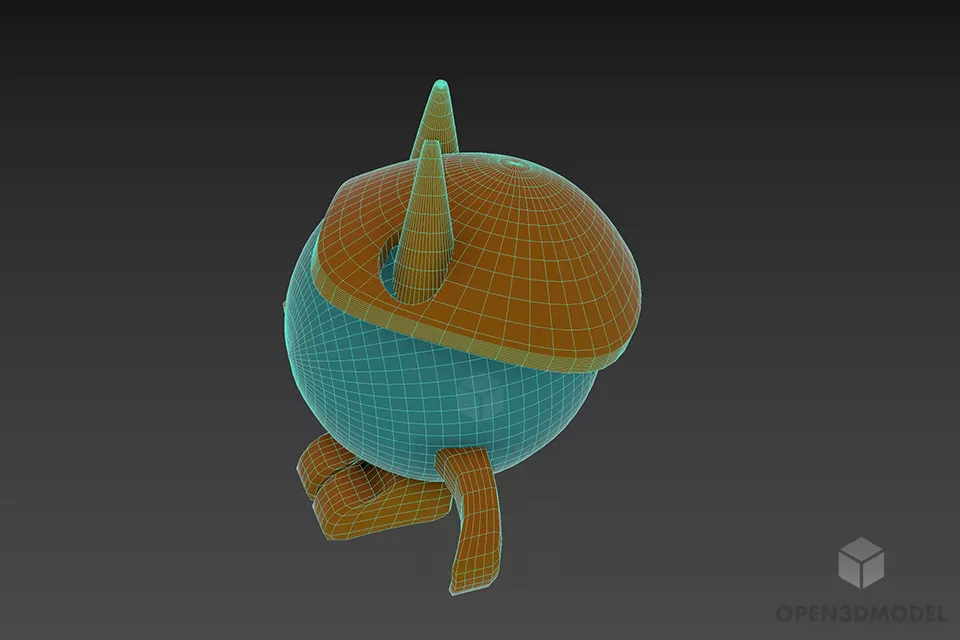 Egg Warrior Toy With Horn 3d model 2