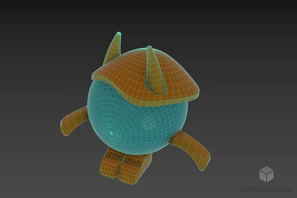 Egg Warrior Toy With Horn 3d model 3
