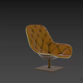 Tufted Armchair Patricia Bohemian Fixed Leg 3d model