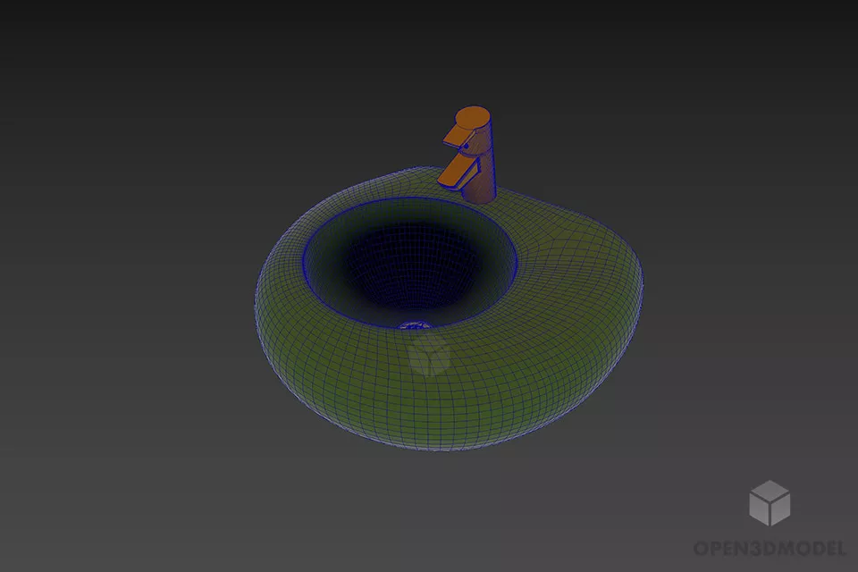 Pebble Sink Villeroy 3d model 2