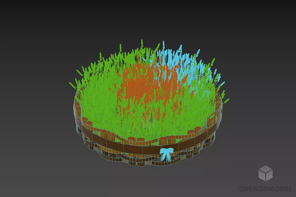 Lavender Flowers Bushes 3d model 2