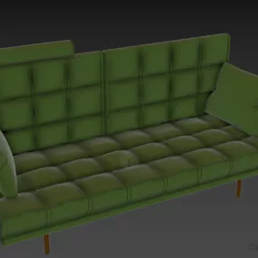Tufted Sofa Futura With Pillow 3d model