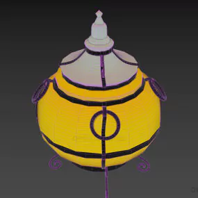 Asian Ceramic Vase With Iron Wire Cover 3d model