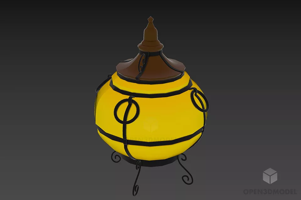 Asian Ceramic Vase With Iron Wire Cover 3d model 3