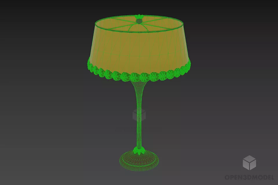 Decorative Table Lamp With Iron Frame 3d model 2