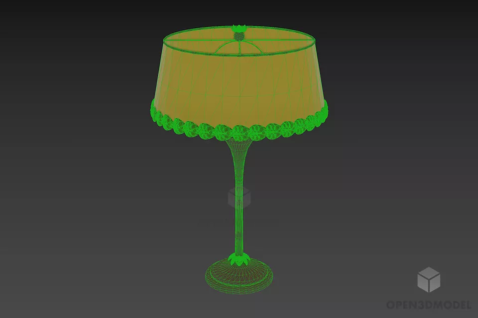 Decorative Table Lamp With Iron Frame 3d model 3
