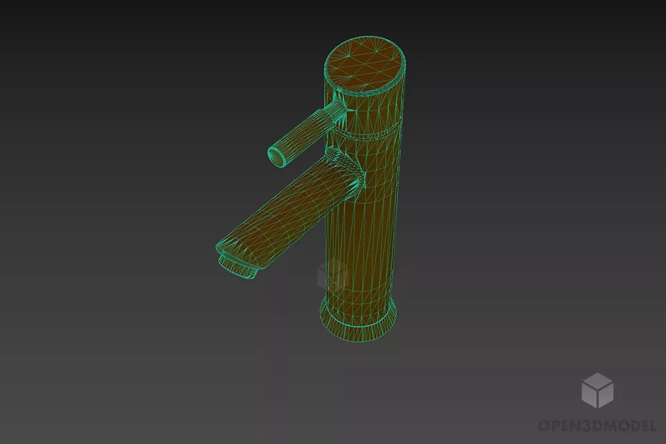 Kitchen Modern Inox Tap Mixer 3d model 2
