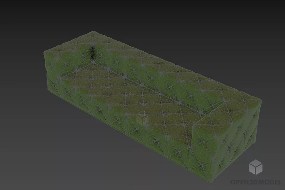 Modern Tufted Sofa Longhir 3d model 2