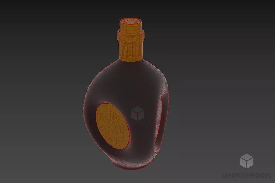 Wine Bottle Romagna 3d model 2