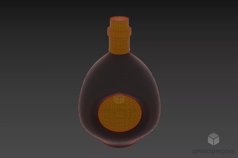 Wine Bottle Romagna 3d model 3